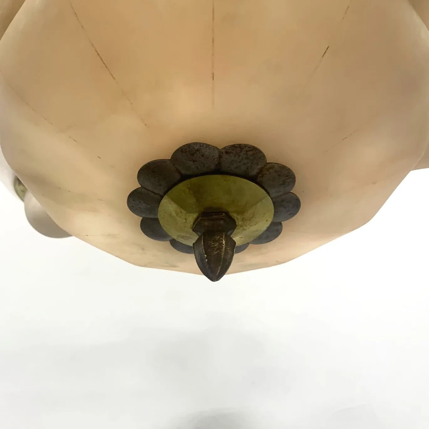 Lampadario anni '30 in alabastro di Volterra