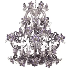 Lampadario Anniversary a 13 luci nero e viola