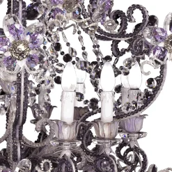 Lampadario Anniversary a 13 luci nero e viola