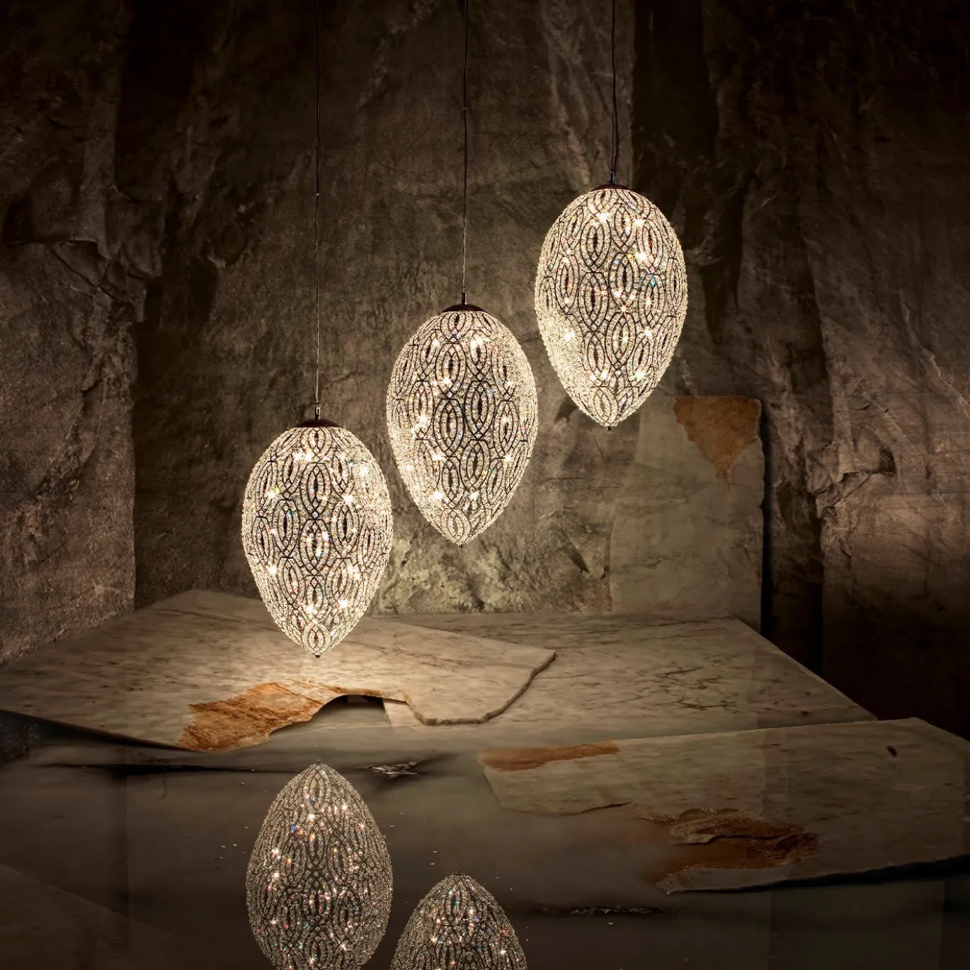 Lampadario Arabesque Egg a 3 luci