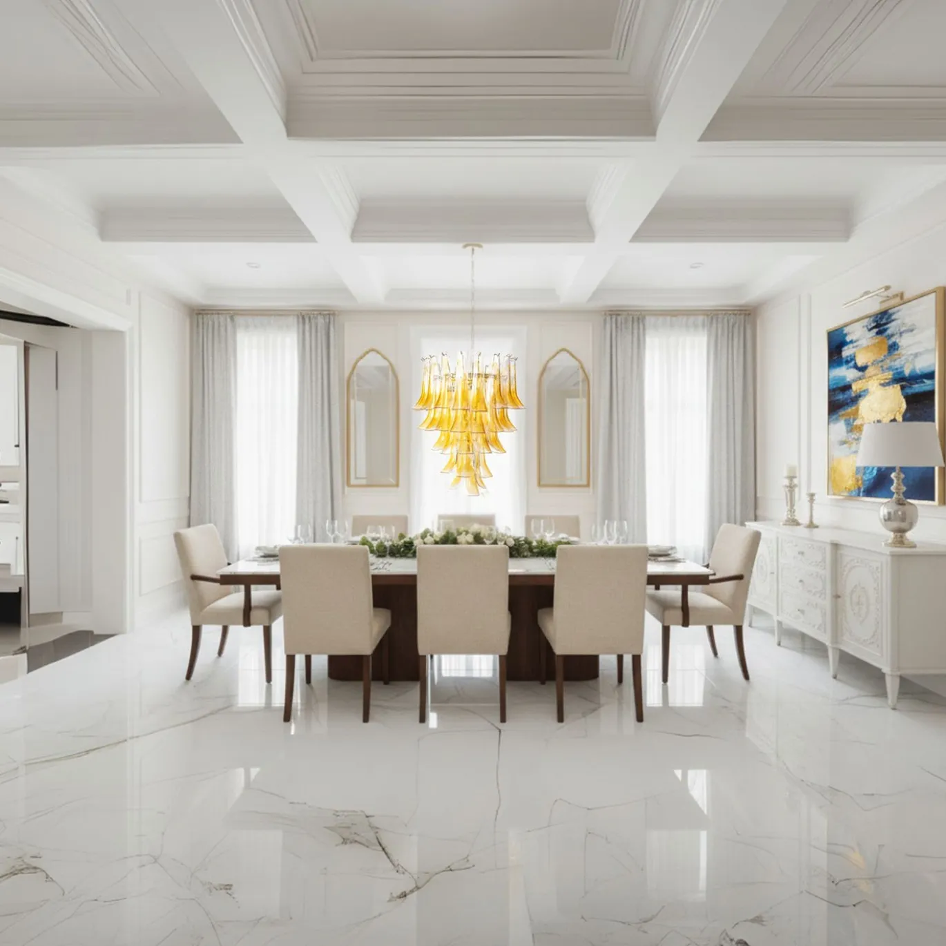 Lampadario Artemide Ambra in vetro