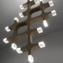 Lampadario a sospensione Galaxy Vertical Bright Sand Finish