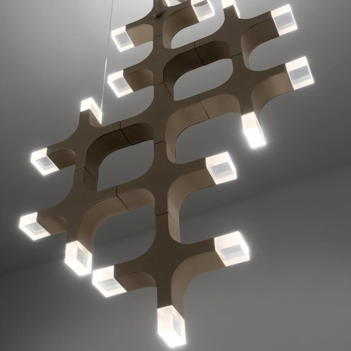 Lampadario a sospensione Galaxy Vertical Bright Sand Finish
