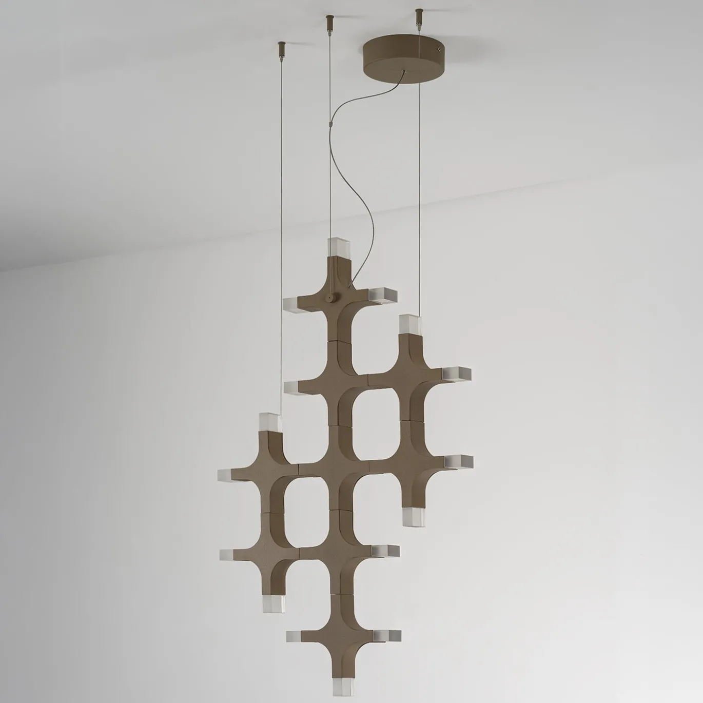 Lampadario a sospensione Galaxy Vertical Bright Sand Finish