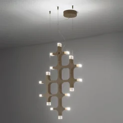 Lampadario a sospensione Galaxy Vertical Bright Sand Finish