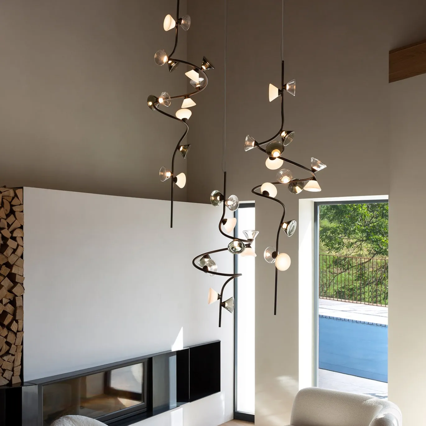Lampadario a spirale Linfa Nero