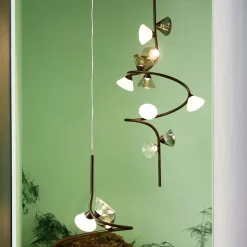 Lampadario a spirale Linfa Nero