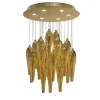 Lampadario astratto in ambra