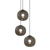 Lampadario a tre luci cluster in vetro grigio scuro Jasmine