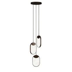 Lampadario a Tre Luci Eclisse in Onice di Sheree Stuart Design