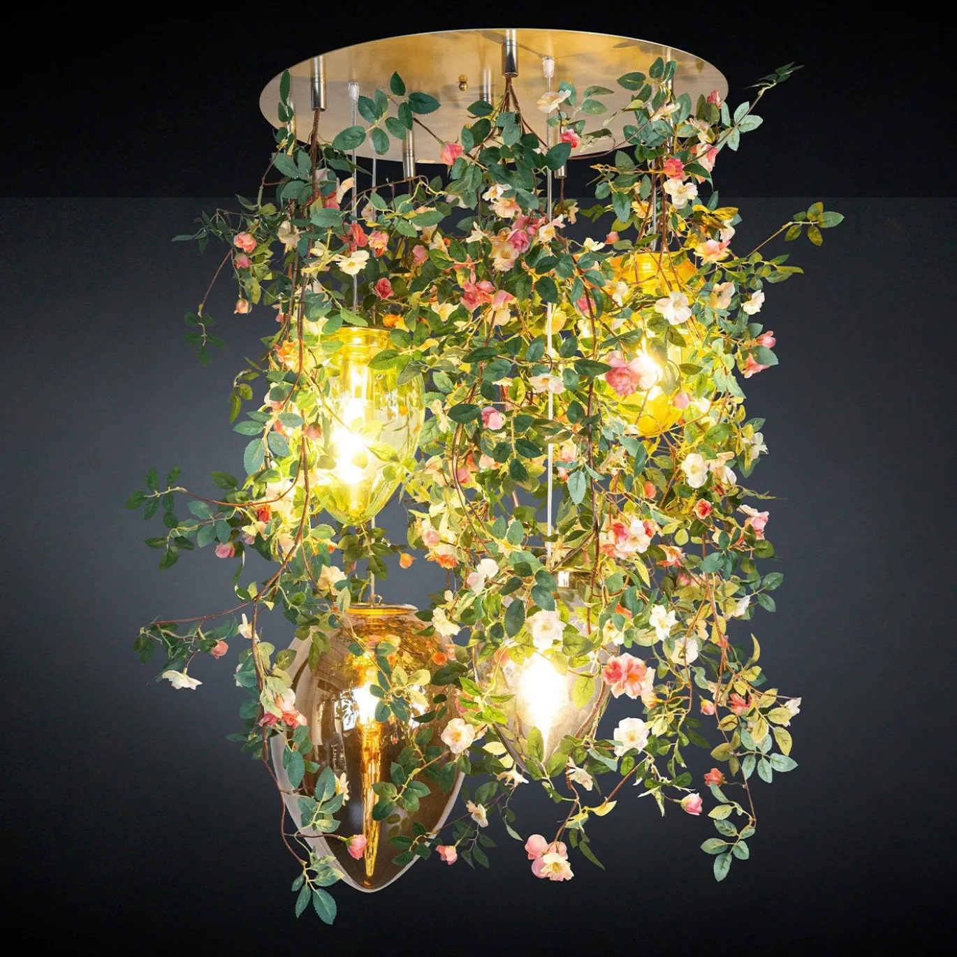 Lampadario a uovo in cristallo Flower Power Romantic Roses