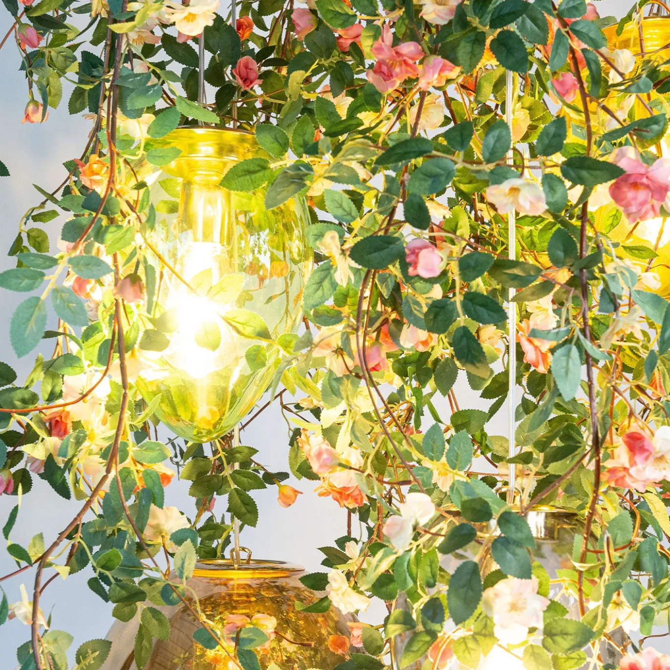 Lampadario a uovo in cristallo Flower Power Romantic Roses