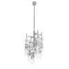 Lampadario Bamboo in vetro con struttura cromata