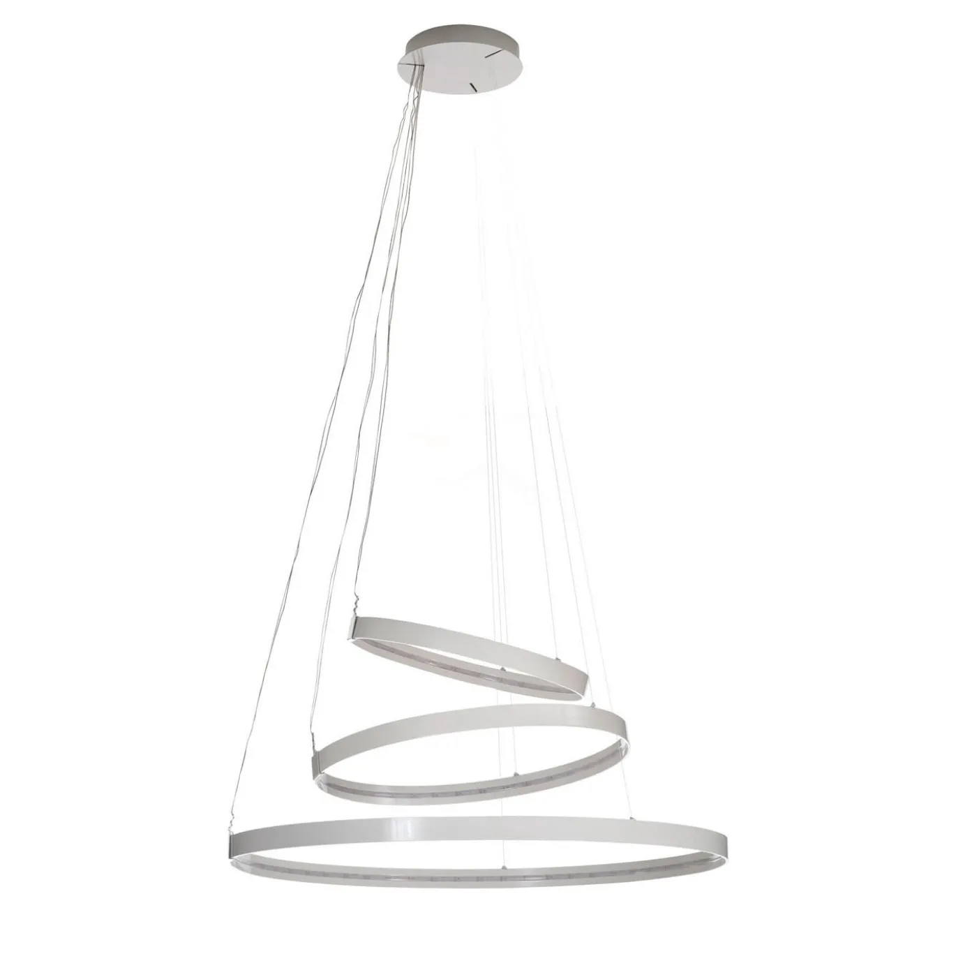 Lampadario bianco Rings Orizzontale di Valerio Cometti - V12 Design