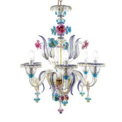 Lampadario Blooming a 6 luci multicolore