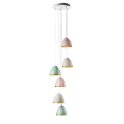 Lampadario Butterfly a 6 luci multicolore
