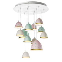 Lampadario Butterfly 12 luci multicolore