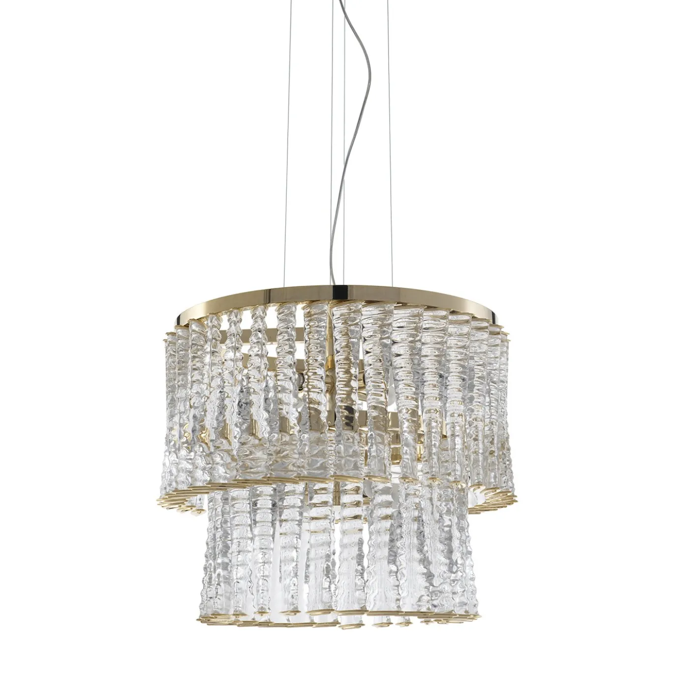 Lampadario Cabaret CAB01 a 8 luci in oro placcato e vetro chiaro