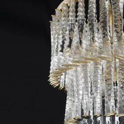 Lampadario Cabaret CAB01 a 8 luci in oro placcato e vetro chiaro