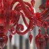 Lampadario Canova a 10 luci in vetro di Murano color rosso