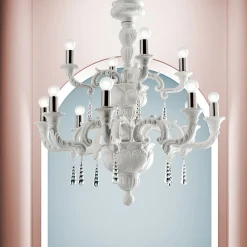 Lampadario Capodimonte bianco