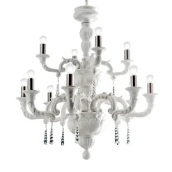 Lampadario Capodimonte bianco