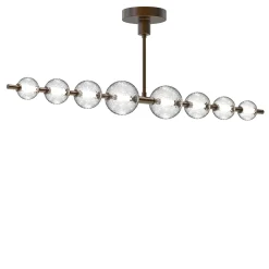 Lampadario Caravaggio a 8 luci in vetro di Murano color cristallo trasparente