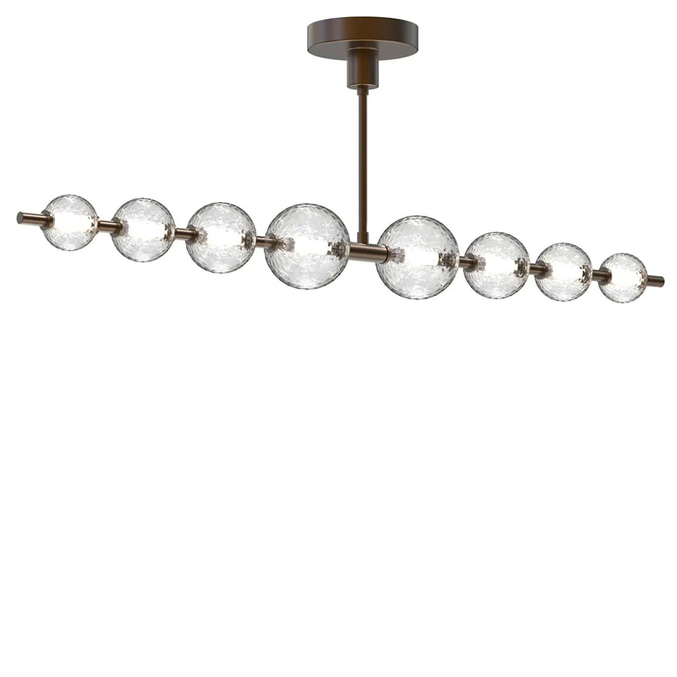 Lampadario Caravaggio a 8 luci in vetro di Murano color cristallo trasparente