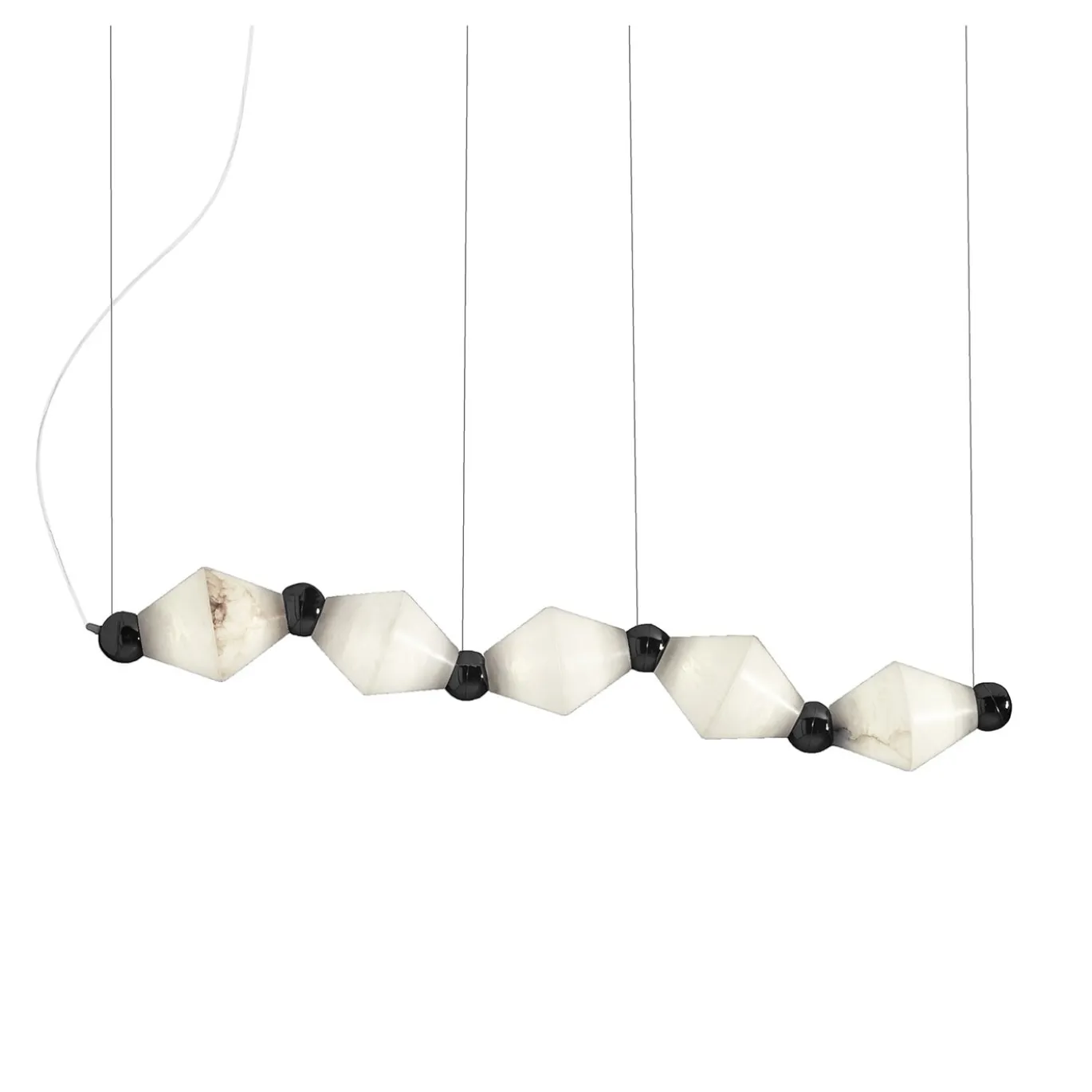 Lampadario Chronos in Alabastro Bianco