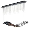 Lampadario Chrysalis con catene in nichel e finitura Black Aubergine