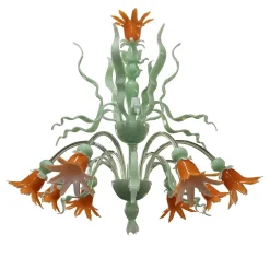 Lampadario Cleo in Vetro Verde