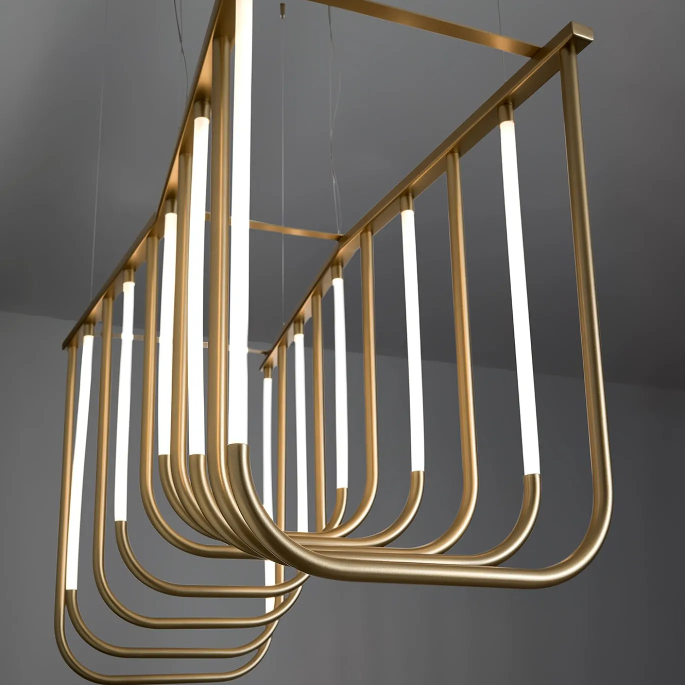 Lampadario Collier Lineare in Oro