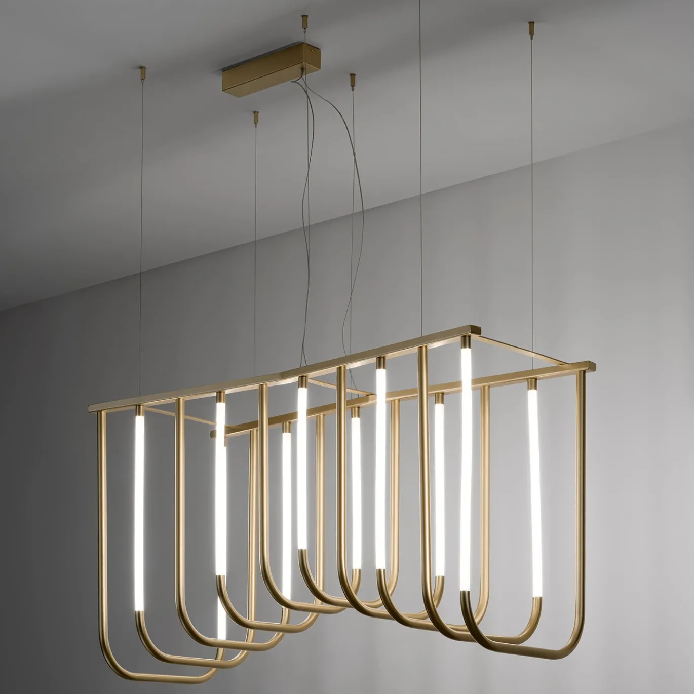 Lampadario Collier Lineare in Oro
