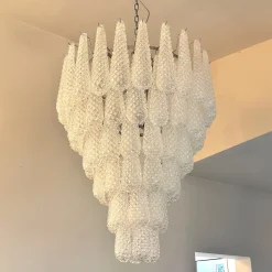 Lampadario Conchiglie in vetro di Murano con finitura Graniglia