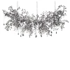Lampadario contemporaneo 319 a 10 luci in argento fitomorfo