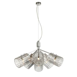 Lampadario contemporaneo a 6 rami in argento