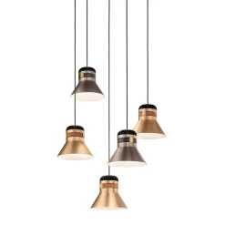 Lampadario Cordea S P in metallo galvanizzato satinato a 5 luci