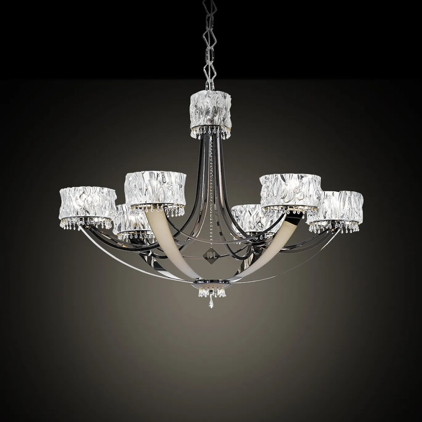 Lampadario Crystal Blade con finitura black aubergine