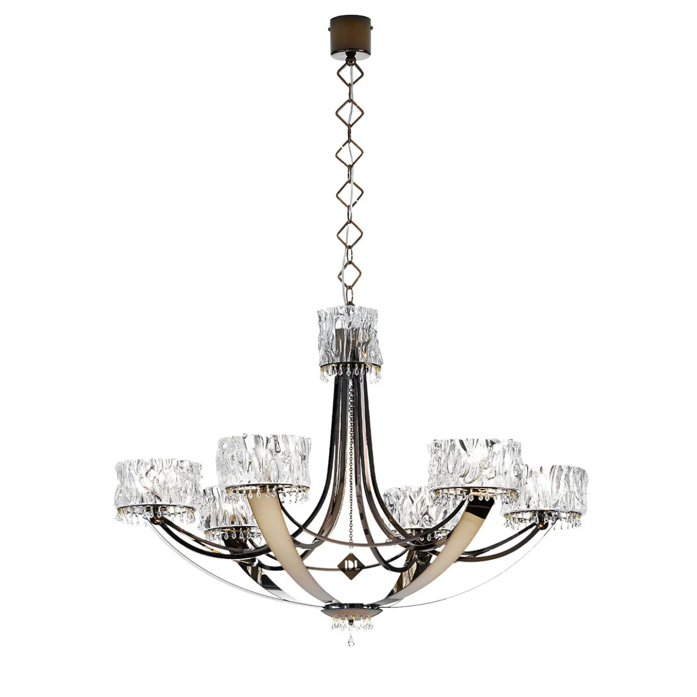 Lampadario Crystal Blade con finitura black aubergine
