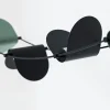 Lampadario Curvo Ali di Luce Nero e Verde