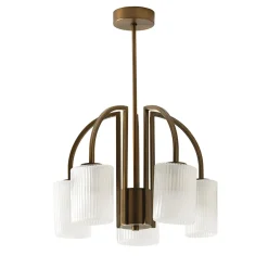 Lampadario Cuspide in Vetro Bianco
