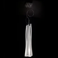 Lampadario Diatomea 5 Elementi in vetro bianco