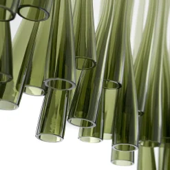 Lampadario Diatomea 55 Elementi in Vetro Verde