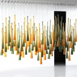 Lampadario Diatomea 80 Elementi in Vetro Multicolore