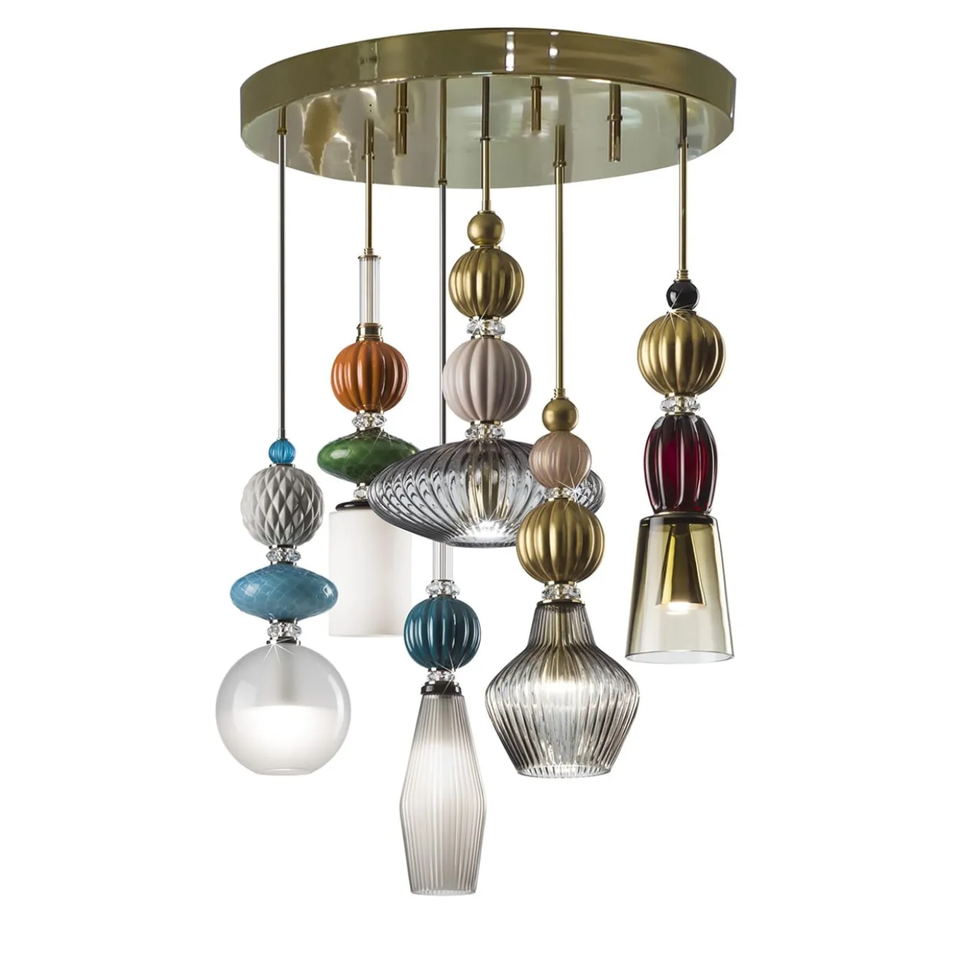 Lampadario Divas a 6 luci multicolore