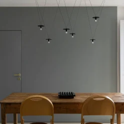 Lampadario D02 Nero Mix a 6 Luci