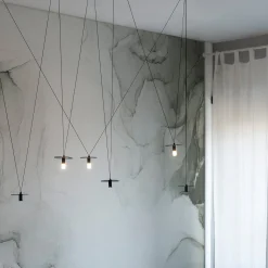 Lampadario D02 Nero Mix a 6 Luci