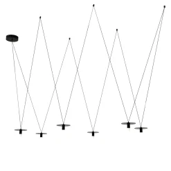 Lampadario D02 Nero Mix a 6 Luci