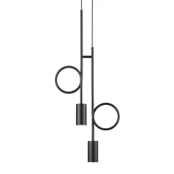 Lampadario DOPAMINE S2 in acciaio nero