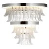 Lampadario doppio a cerchio e vetro